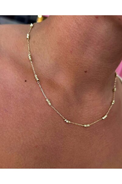 neslyaccessories Zarif Tasarım 14 Ayar Altın Kaplama Nesly Dorika Kolye