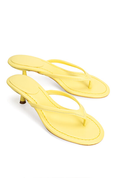 PASSAGE SHOES Kadın Topuklu Parmak Arası Terlik 6373 SARI