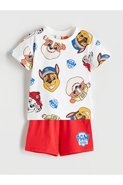 LC Waikiki Lcw Baby Ecru Paw Patrol Printed Baby Boy Shorts Set