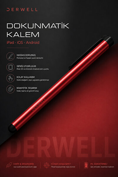 Derwell Evrensel Dokunmatik Tablet Kalemi iPad iOS Android Telefon Uyumlu Akı...