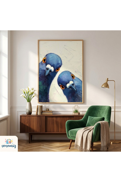 Güvercin Eklektik Sanat - Tablo Ölçülerinde Çerçevesiz Poster