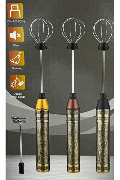 Ron Rechargeable Milk Frother Electric Coffee Frother Wand, Handheld Foam Mak...
