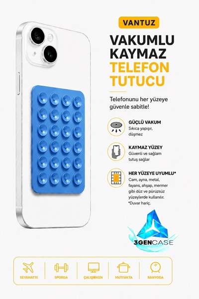3GEN CASE Cep Telefonu Tutucu Vantuz Vakumlu Kaymaz Tüm Telefonlar ile Uyumlu...