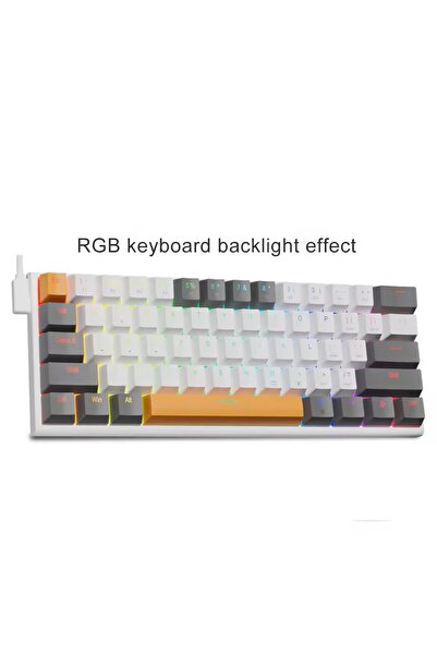 e-yooso RGB Mekanik Klavye Z11 İngilizce Q Mekanik Oyuncu Klavyesi Brown Switch