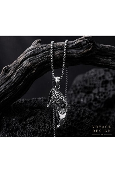 voyageaccessory Stainless Steel Eagle Head 3D Detailed Eagle Pendant
