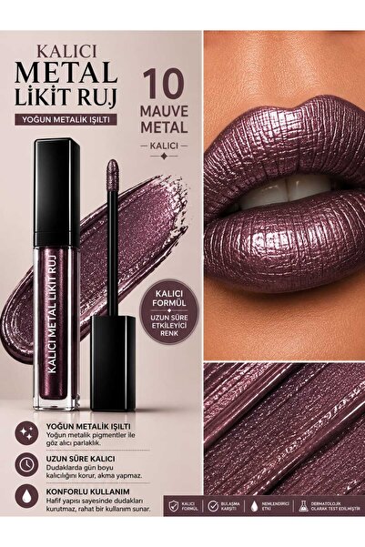 VitaMood Yaşam Long-Lasting Metallic Liquid Lipstick No. 10 – Metallic Shimmer