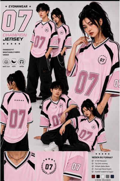 eyonnwear Unisex Champion 07 Oversize Jersey Forma Tişört
