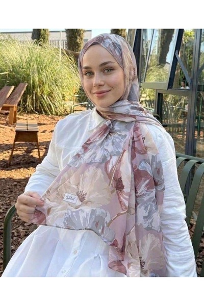 YILDIZ SCARFS شال قطني هندي بنمط موججان - لون بودرة