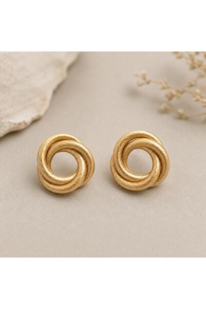 So Much Accesories أقراط ذهبية على شكل عقدة - تصميم عصري أنيق