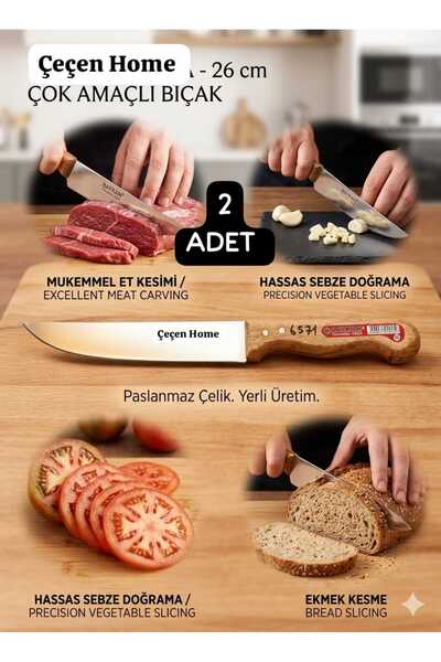 ÇEÇEN HOME (2 Adet) 26 No Paslanmaz Çelik Bıçak Et Kesme Bıçağı Kaliteli Çok ...