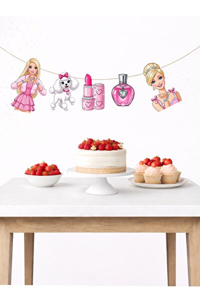Sinek Kupası Tasarım Barbi Themed Banner Party and Birthday Decoration