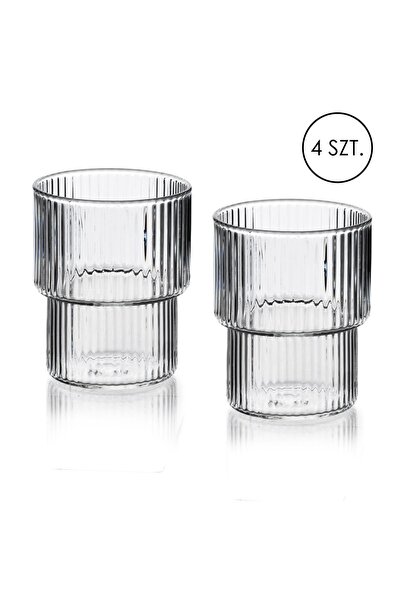 MONDEX Pahare din borosilicat ALLESKEN ELLA STRIPES 8 x 7 x 9.7 cm Transparen...
