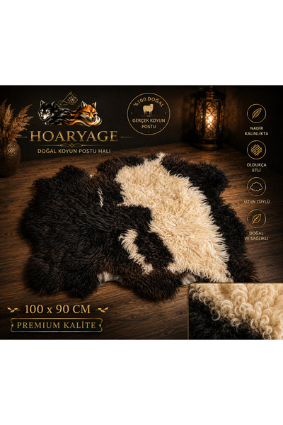 hoaryage Natural, Unprocessed, Never Sheared Natural Sheepskin, Carpet, Praye...