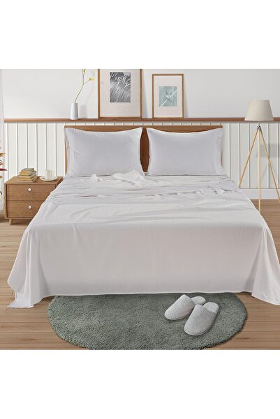 LANE LINEN 100% Cotton Flannel Sheets Set - White Flannel Sheets King Size, 4...