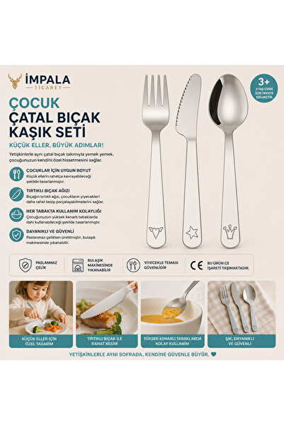 IKEA FABLER children's fork spoon knife