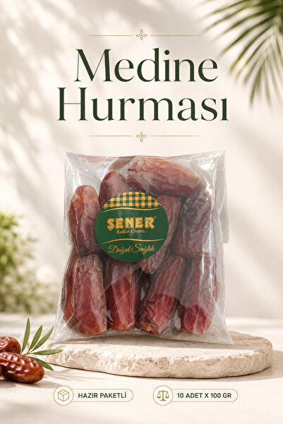Şener Özel Günler İçin Hazır Paketli Medine Hurması 10 Adet X 100 Gr