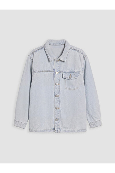 LC Waikiki Quality Pieces from Çelebi Store Long Sleeve Jean Shirt for Boys