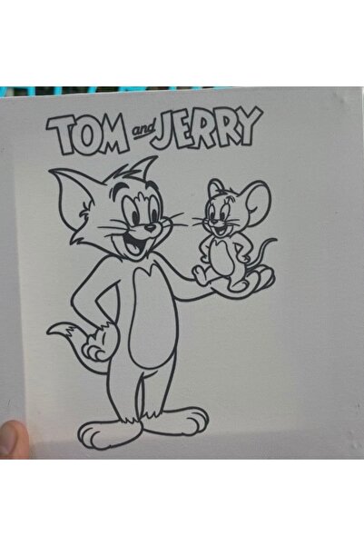 StickerAVM Tom ve Jerry Çocuk Tuval Boyama Seti Eğitici Sanat Etkinliği - 6 R...