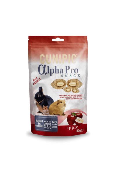 Cunipic Alpha Pro Gustare cu mere pentru Iepuri și Rozătoare, 50 g