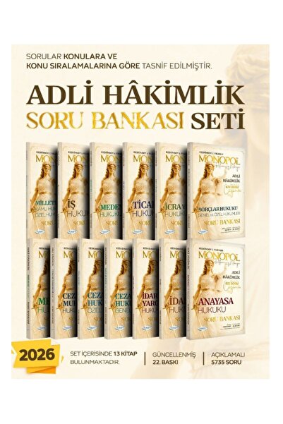 Monopol Yayınları Adli Hakimlik Soru Bankası Seti 22. Baskı