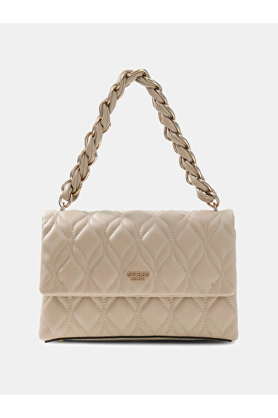 Guess حقيبة كتف نسائية كريمية اللون من ماكسين HWQG9733200-LTA