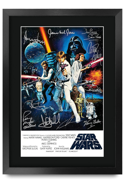 HWC Trading A3 FR Star Wars a New Hope Movie Poster Cast Signed Gift Printed ...