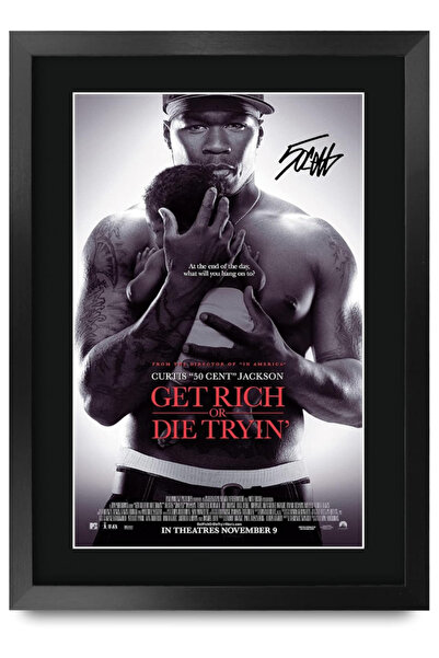 HWC Trading صورة موقعة مطبوعة لـ 50 سنت بعبارة "Get Rich or Die Tryin" لهواة ...