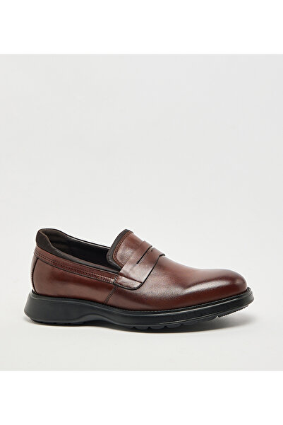 Hush Puppies Plain Tan Leather Loafers Shoes