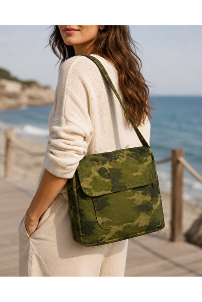 GRİİ WEAR Geantă de umăr cu husă cu model camuflaj