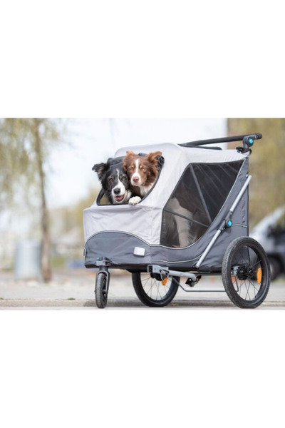 Trixie Köpekler İçin Bisiklet Römorku M: 63*95*90\132cm, gri