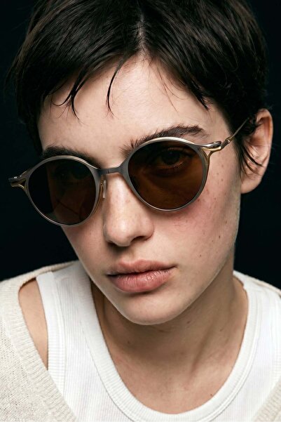 Bilge Karga Alvani Gold Silver Brown Sunglasses