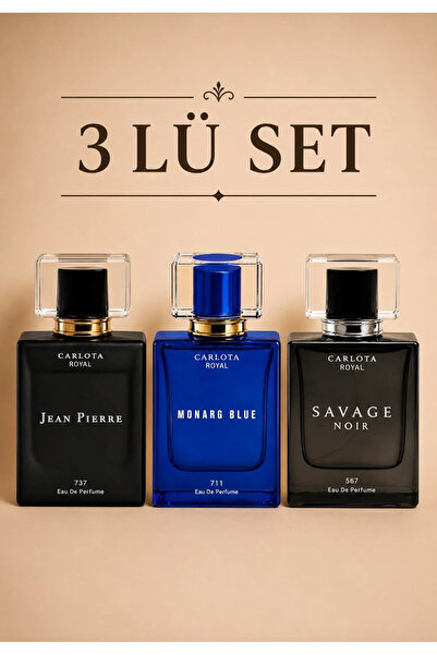 CARLOTA Fırsat 3'lü JEAN PIERRE • MONARG BLUE • SAVAGE NOIR
