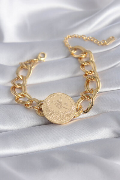 OGHAMAY 316L Steel Gold Color Reşat Gold Model Milky Way Women's Bracelet