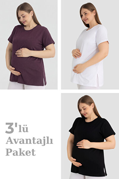 Arma Yıldız Pamučna majica za trudnice sa kratkim rukavima, 3 komada – mekana...
