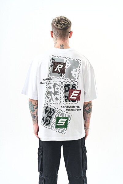 Respire Tricou supradimensionat alb pentru persoane cu vedere redusă