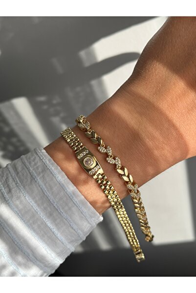 yeknova Xuping 14K Gold Renginde Kuyumcu İşçiliği Kararmaz Kadın Kombin Bilek...