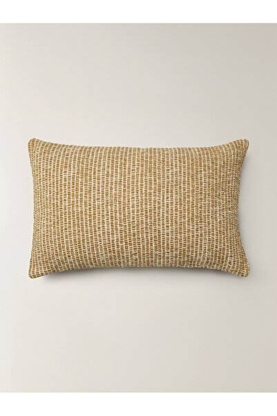 Minihol Dune Dikdörtgen Doğal Lif Karışımlı Hardal Kırlent Kılıfı (35 x 55 cm)
