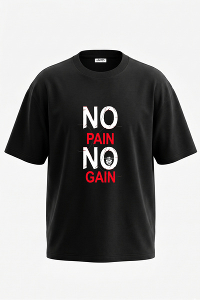Anetos Tricou oversize negru din bumbac cu imprimeu pe spate cu design motiva...