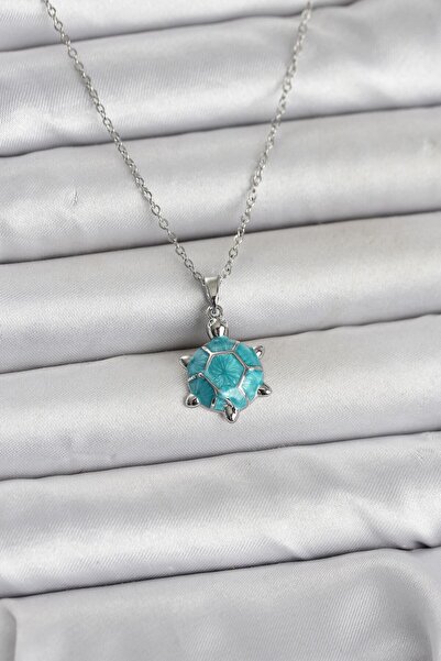 OGHAMAY 316L Steel Chain Silver Color Turtle Model Women's Necklace