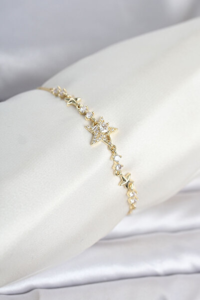 OGHAMAY Gold Color Brass Star Model Women's Bracelet with Elevator Chain