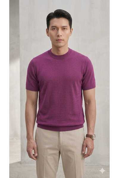 SEFMİR COLLECTION Men's Crew Neck Slim Fit Plain Knitwear