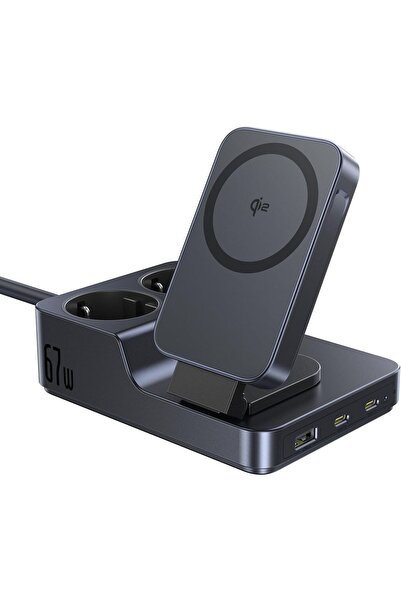 Baseus Nomos ND11 Stație de încărcare wireless Qi2 6-în-1, 67W, Negru