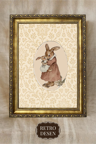 Retro Çocuk Odası Duvar Dekoru, Çerçeveli Çocuk Odası Tablosu, Vintage Bebek ...