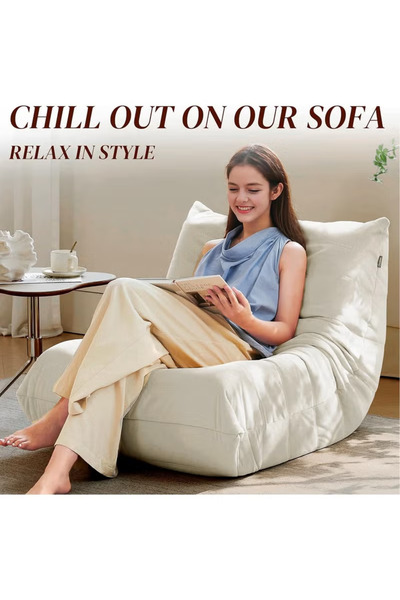 HI-FINE Bean Bag Chair Giant Bean Bag Sofa Memory Foam Bean Bag Chairs for Ad...