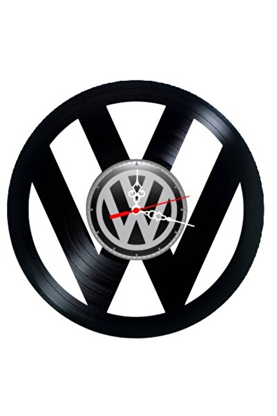 Volkswagen Ceas de perete decorativ din disc de vinil, / VW / Model auto, Neg...