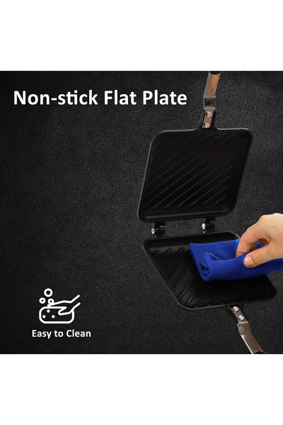 FLYPRO Sandwich Maker, Grilled Sandwich and Panini Maker Pan with Non-Stick Plates, Stovetop Toasted Sandwich Maker Aluminum Flip Pan for Home Kitchen