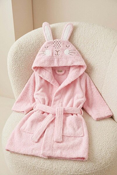 dinamik çocuk Rabbit Ear Hooded Children's Bathrobe 100% Cotton Terry Fabric ...