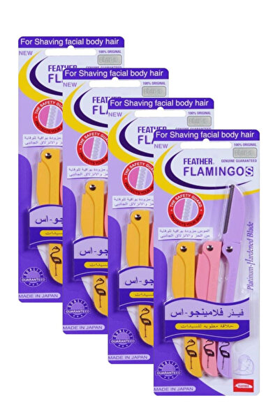 Flamingo 4-Piece Feather Razor Blade Set