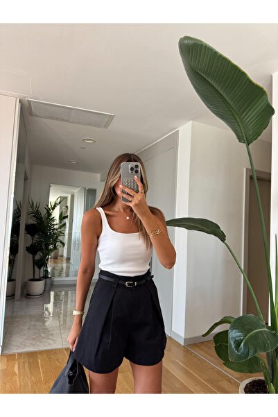 MERVE AKSOY Fitilli Askılı Atlet - Beyaz