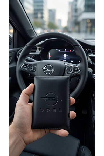 shop OPEL Logo Baskılı Deri Ruhsat Kılıfı